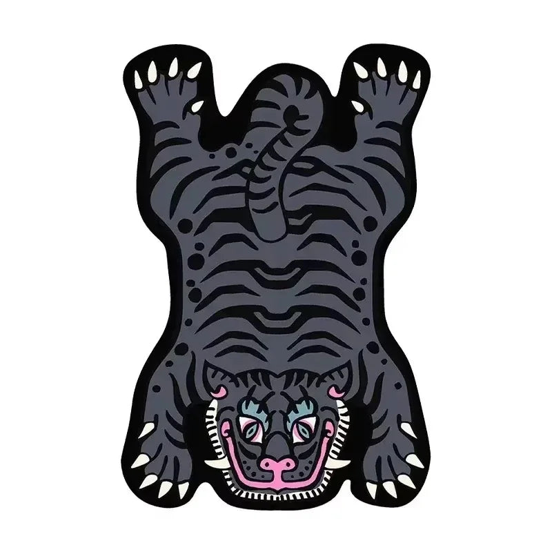 Alfombra de Tigre de Dibujos Animados VIKAMA - Duradera y Fácil de Limpiar, Decoración del Hogar, Alfombra para Sala de Estar, Sofá, Mesa de Centro, Alfombra de Noche para Dormitorio