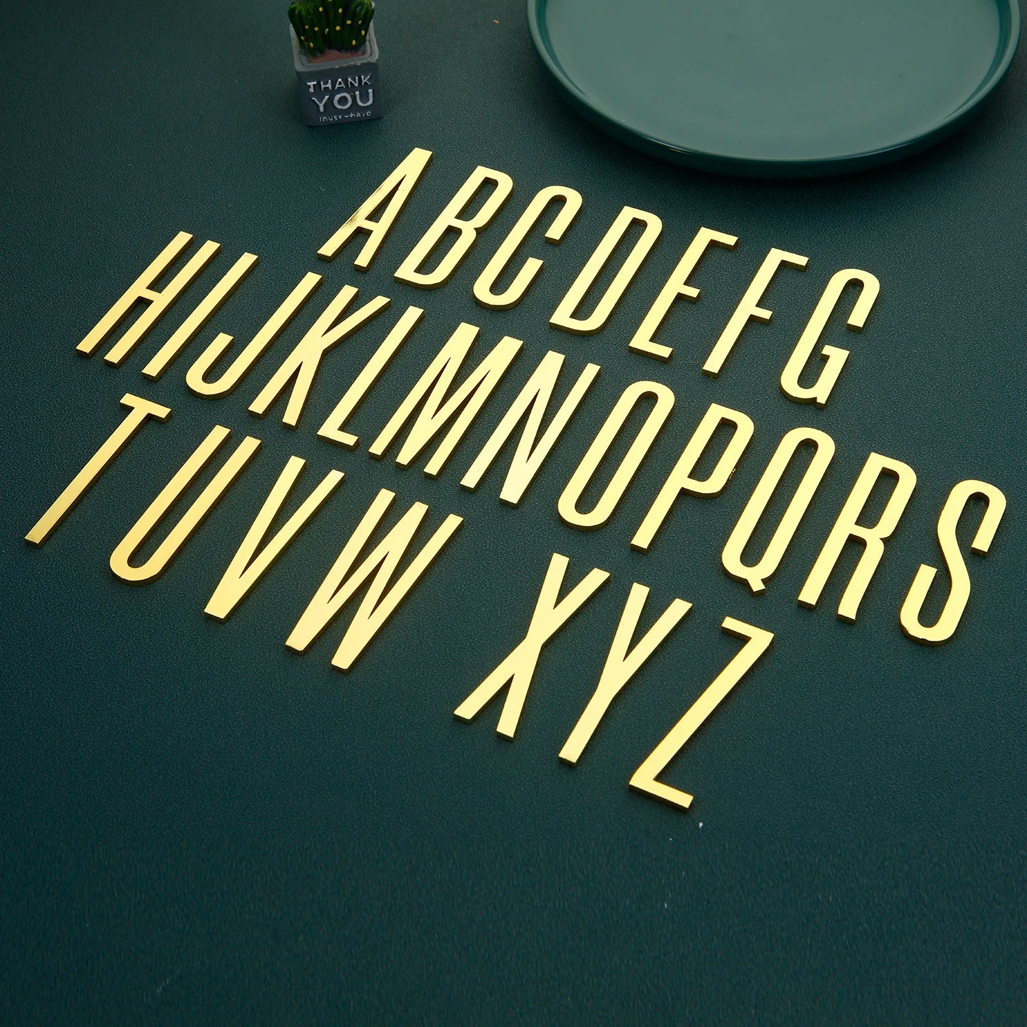 Lettres de l'alphabet anglais autocollantes dorées pour numéro de maison, plaque de porte d'appartement, autocollants de numéro de boîte aux lettres 7cm