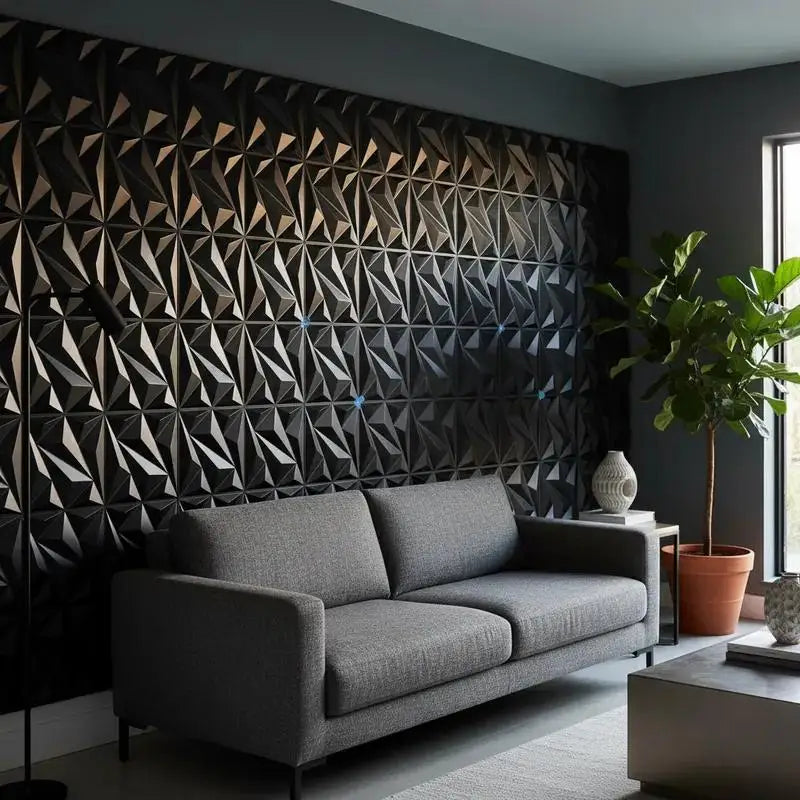 20 Paneles de Pared 3D 30x30cm Decoración de Pared Interior para Sala de Estar Dormitorio Hotel Oficina Mural Azulejo-Panel-Molde Adhesivo de Pared 3D