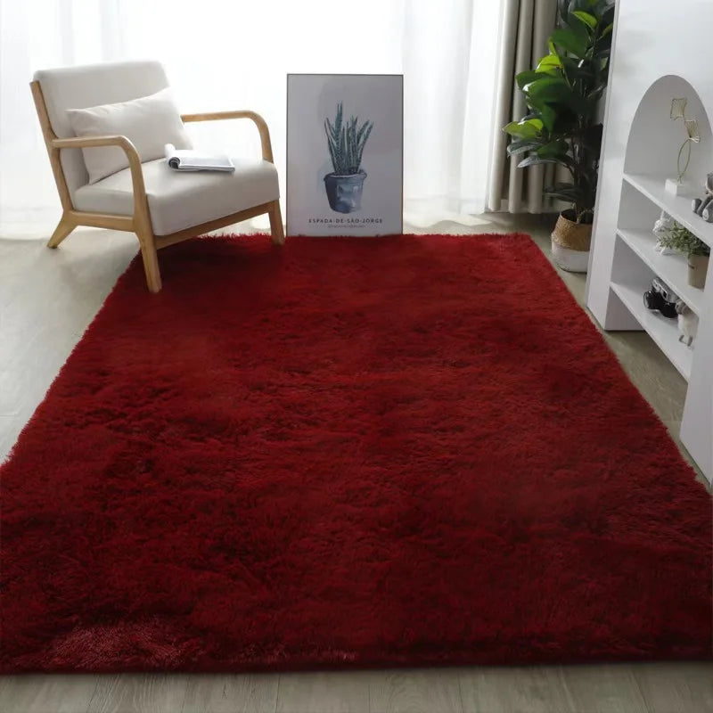 Alfombra de seda y lana VIKAMA para dormitorio, sala de estar, estilo nórdico, tapetes para el hogar, decoración del hogar