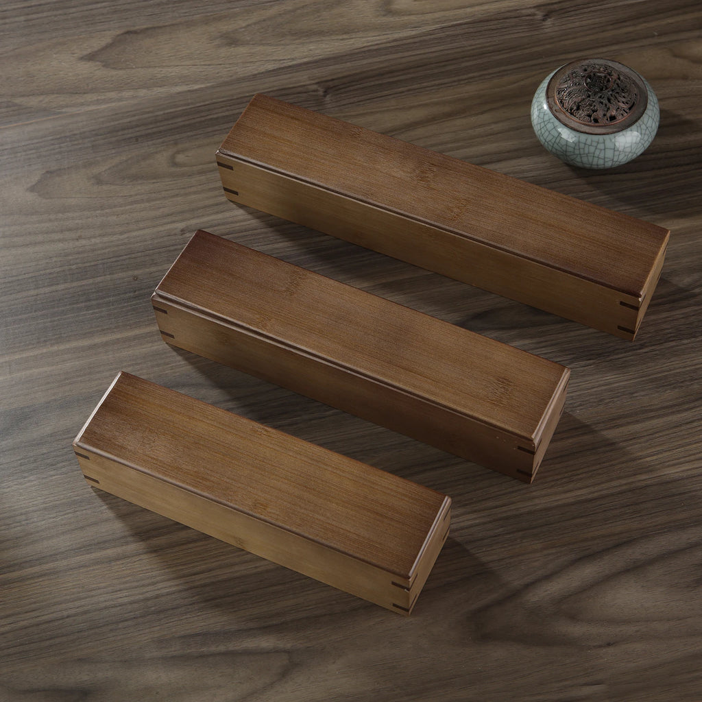Caja de almacenamiento de incienso de bambú, hecha a mano, soporte para incienso con tapa, organizador para varillas de incienso, ideal para meditación y yoga