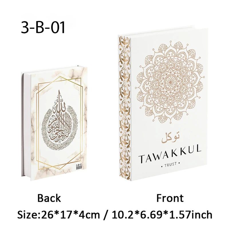 Islamic Kaaba Mosque Luxe Fake Book Storage Box Home Interior Decoration Decorative Books Coffee Table Bedroom Living Room Decor