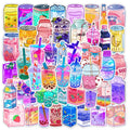 10/30/50 Pièces Autocollants Esthétiques Mignons Boissons INS Dessin Animé pour Scrapbook Ordinateur Portable Téléphone Bagage Agenda Voiture Décoration Autocollant Jouet Enfant