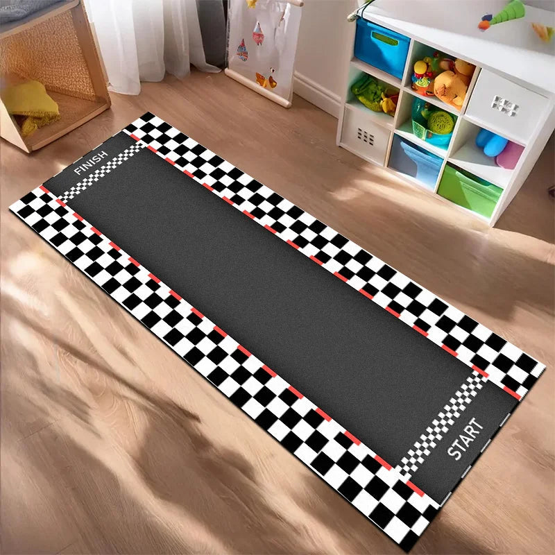 VIKAMA Tapis Design Piste Durable Antidérapant Décoration Maison pour Salon, Chambre, Cuisine, Couloir - Tapis Durable en Fibre de Polyester