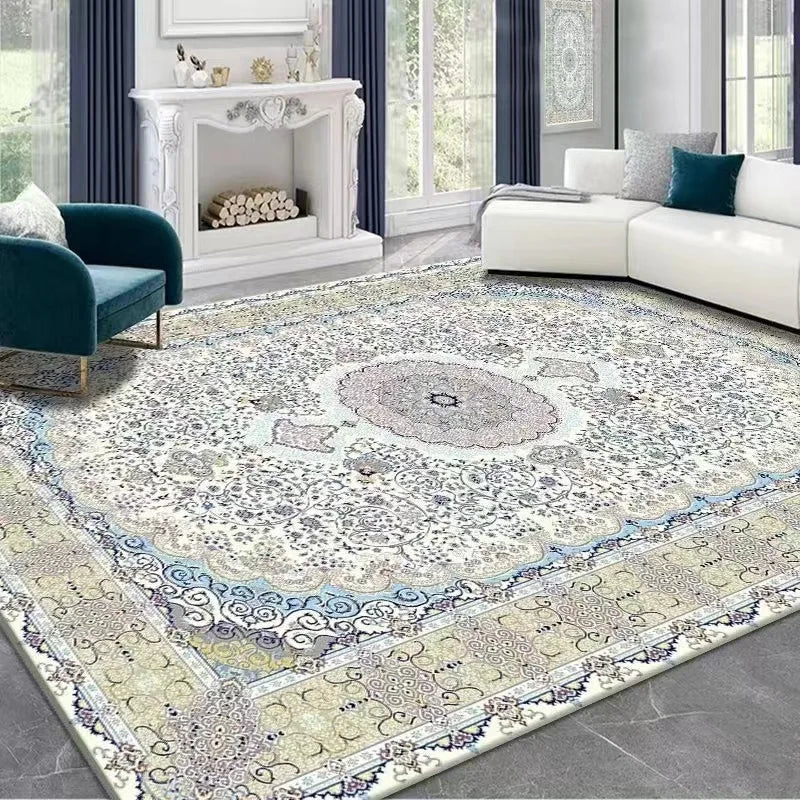 VIKAMA Alfombra Boho Lujo Terciopelo Cristal Dormitorio Sala Estar Tapete Decoración Hogar Vintage Exótica Moderna Minimalista Alfombra de Área Grande