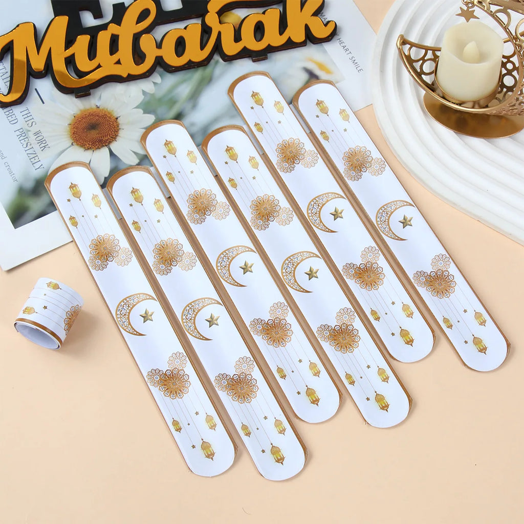 Bracelet à claquer EID Mubarak, décorations de Ramadan pour la maison 2025, cadeaux islamiques musulmans pour la fête de l'Aïd al-Adha