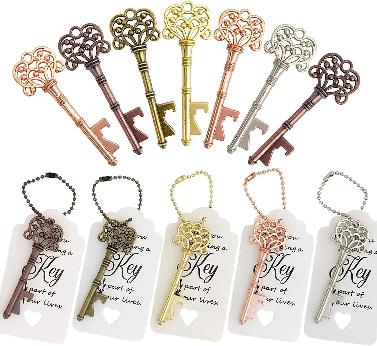 50 décapsuleurs en forme de couronne, ouvre-bouteille de bière et de vin, cadeaux de mariage pour les invités, décoration rustique de maison et de fête