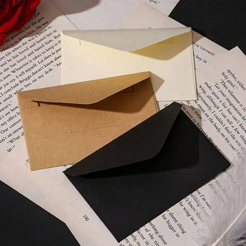 20/40/80 PIÈCES Enveloppes Mini Papier Classiques Blanches Noires Kraft Vides à Fenêtre Enveloppe d'Invitation de Mariage Enveloppe Cadeau