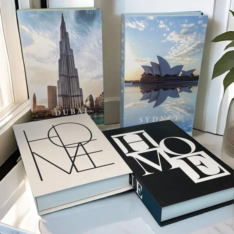 Paris New York Luxury Fake Book Storage Box Brazil Mexico Decorative Books Home Decor Coffee Table Shelf Interior Decoration