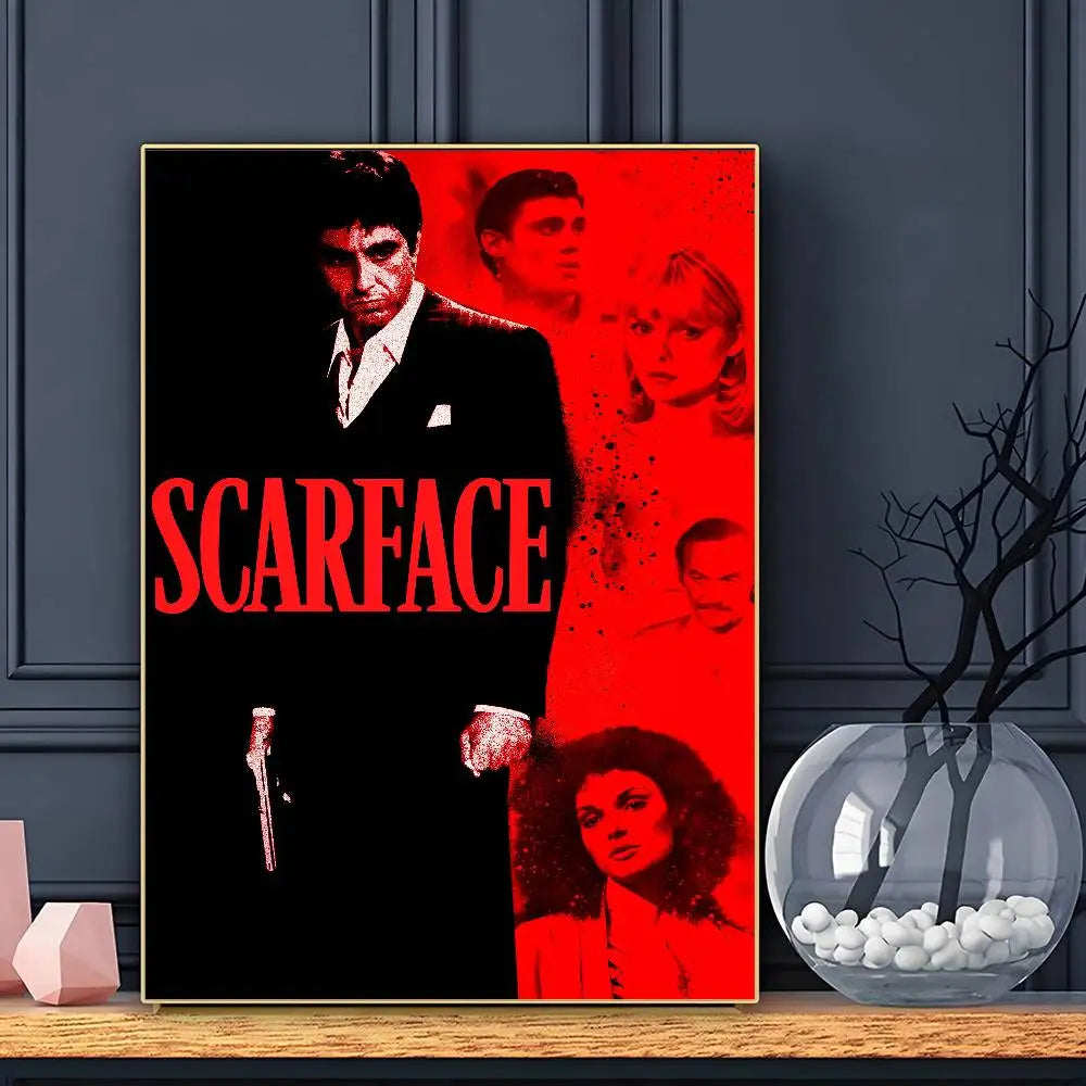 Póster HD de la película S-ScarfaceS para pared, impermeable, para sala de estar, bar
