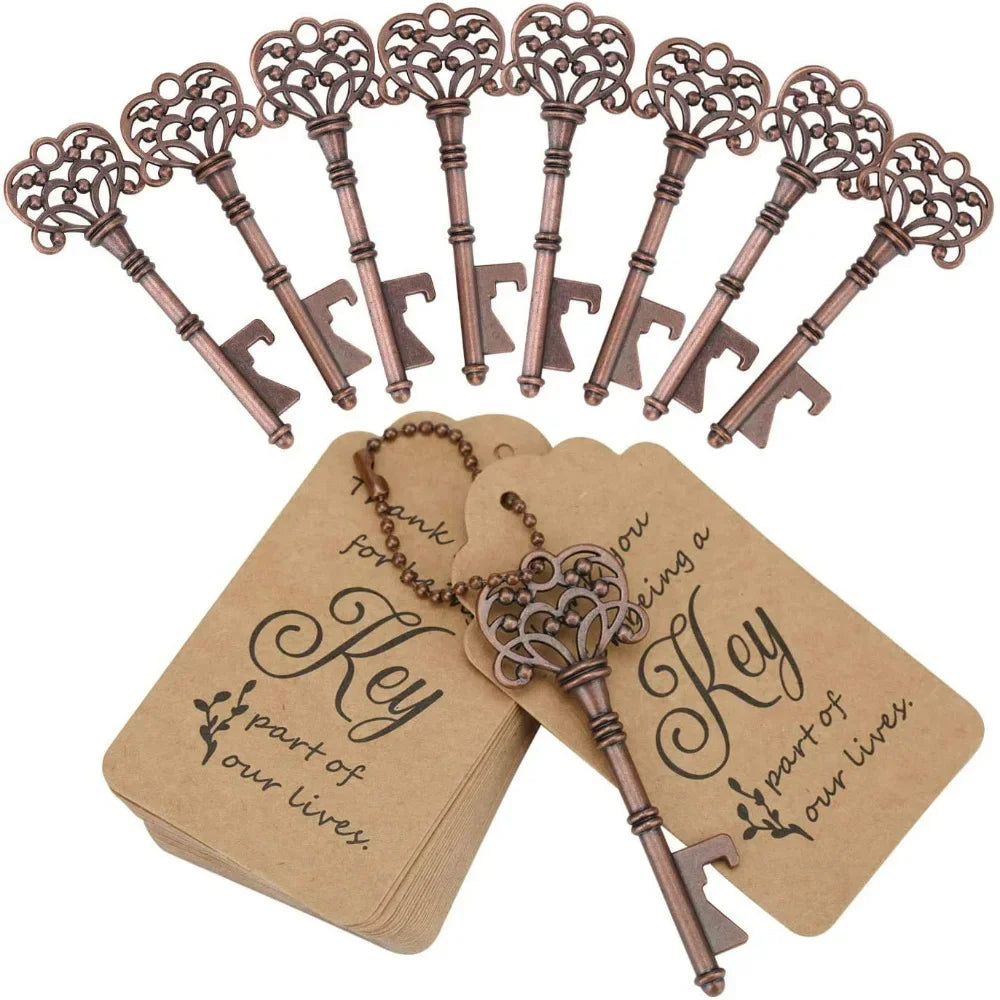 50 décapsuleurs en forme de couronne, ouvre-bouteille de bière et de vin, cadeaux de mariage pour les invités, décoration rustique de maison et de fête