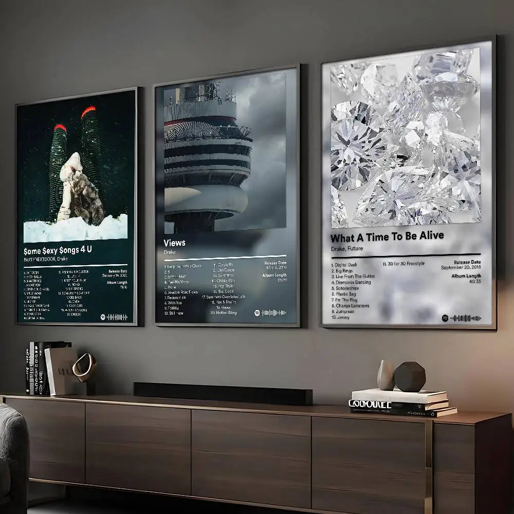 Chanteur Drake Chansons sexy pour vous Affiche d'album chaude Art HD Autocollant mural imperméable pour salon, bar, décoration de maison