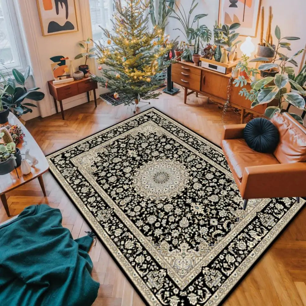 VIKAMA Grand Tapis Nordique Salon Style Rétro Chambre Tapis de Sol Marocain Décoration Intérieure Canapé Table Basse Grand Tapis
