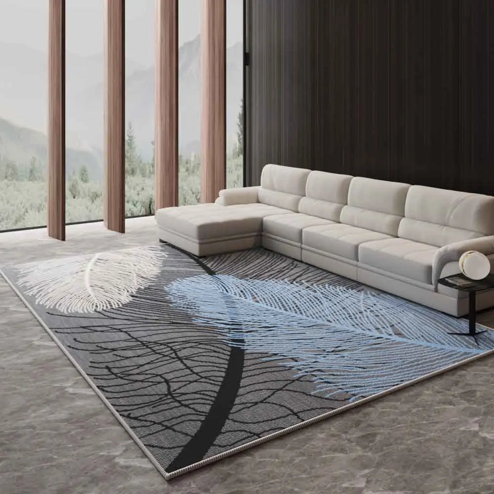 Alfombra Nórdica de Lujo Ligero VIKAMA para Sala de Estar, Sofá, Mesa de Centro, Tapete de Piso para Dormitorio y Salón, Alfombra de Gran Área, Decoración del Hogar