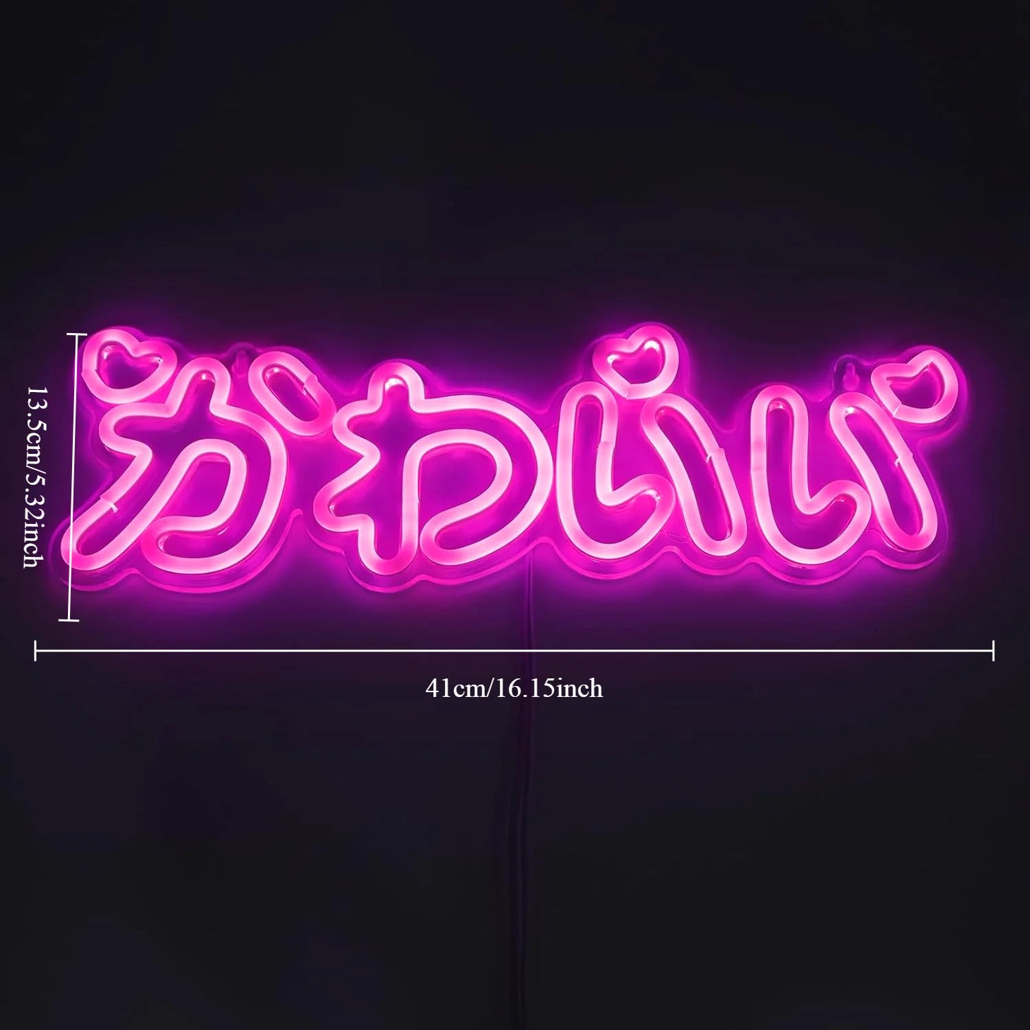 Bonito letrero de neón LED japonés, luz de neón rosa, estilo japonés, neón interior para dormitorio de niñas, bar, salón de belleza, decoración, regalo de cumpleaños