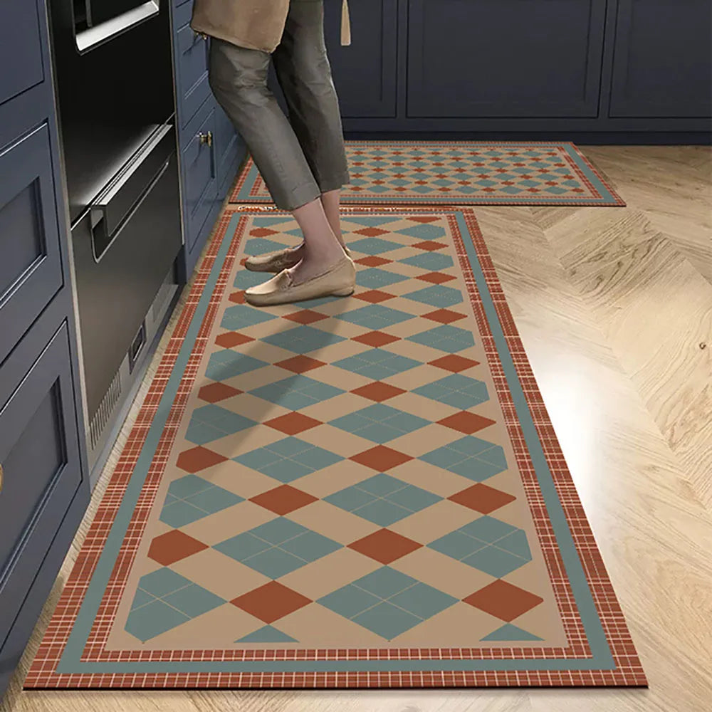 VIKAMA 1/2PCS Alfombra de cocina resistente al aceite, alfombra de baño absorbente de secado rápido, felpudo antideslizante para decoración del hogar