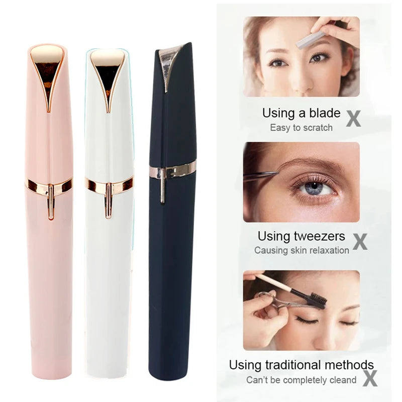 Épilateur électrique sourcils pour femme, taille-sourcils en forme de crayon, dissolvant de poils du visage pour femme, rasoirs à sourcils automatiques, couteau de poche