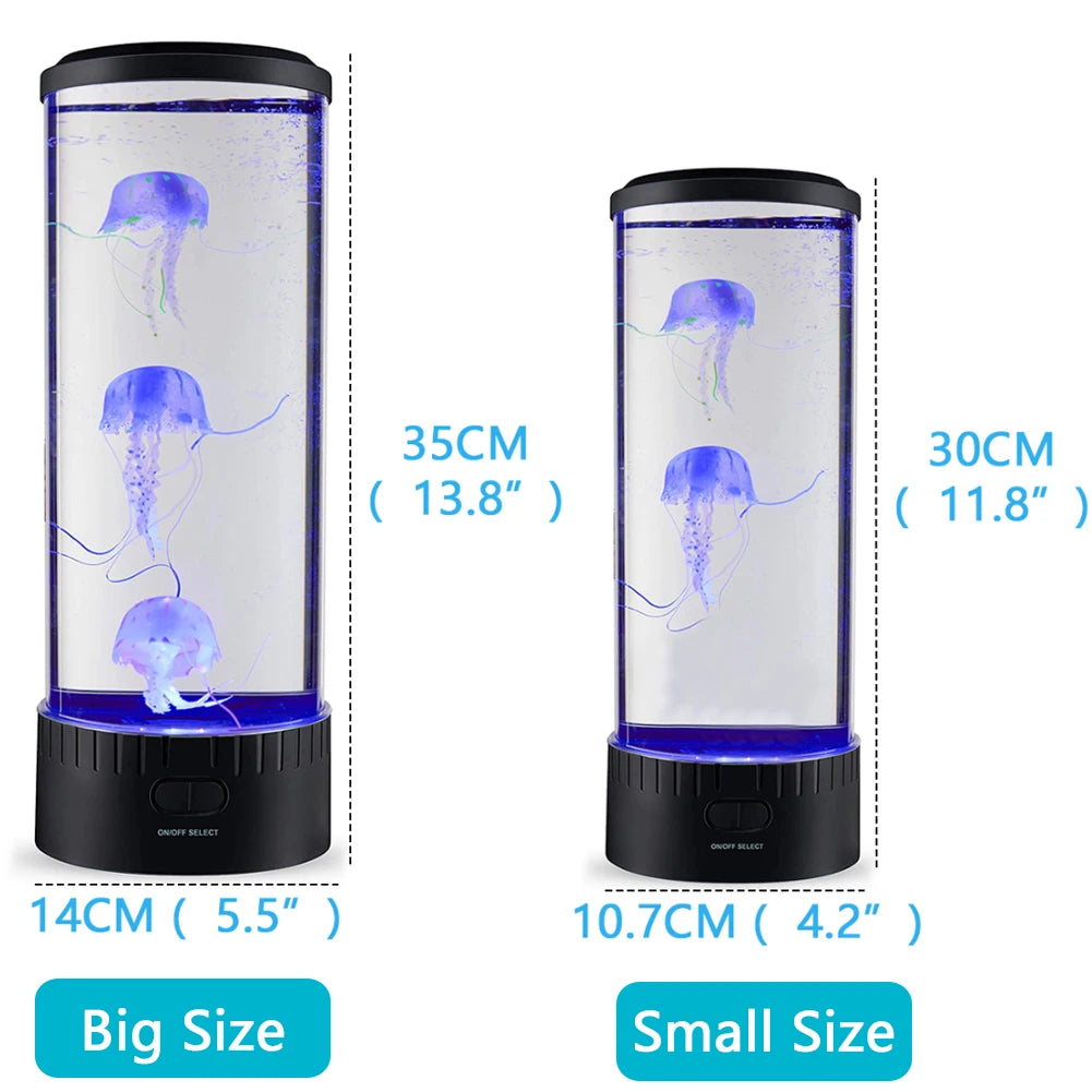Lampe Méduse Couleurs Changeantes Télécommande Aquarium LED Veilleuse Cadeau d'Anniversaire Chargement USB Ambiance Relaxante