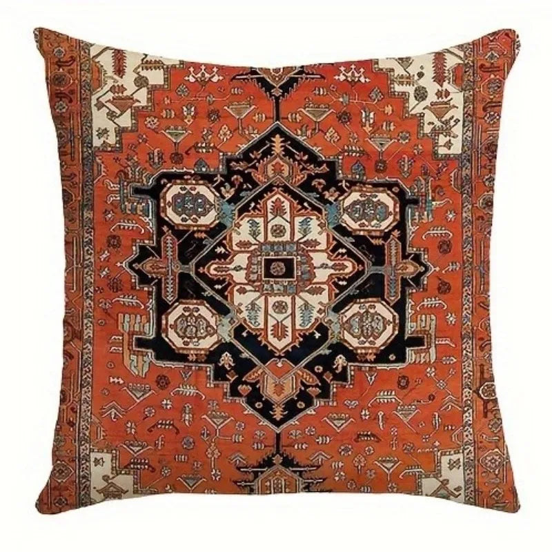 VIKAMA Funda de Almohada Bohemio Retro, Funda de Cojín Étnico Nórdico, Lavable, Cierre con Cremallera, Decoración para Sofá y Dormitorio