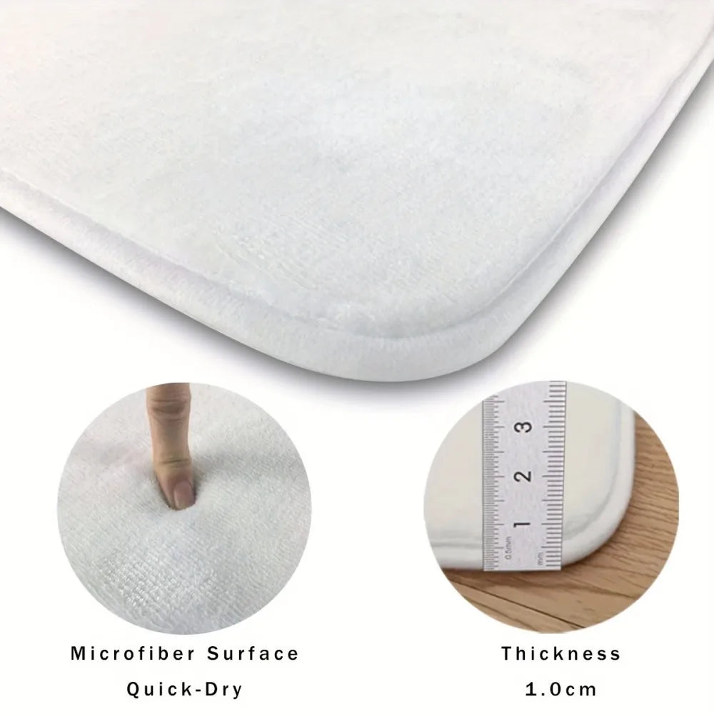 VIKAMA Alfombra de suelo de 1/2 pieza con diseño de rosa rosa, antideslizante y absorbente de agua, para cocina, baño, entrada, decoración del hogar