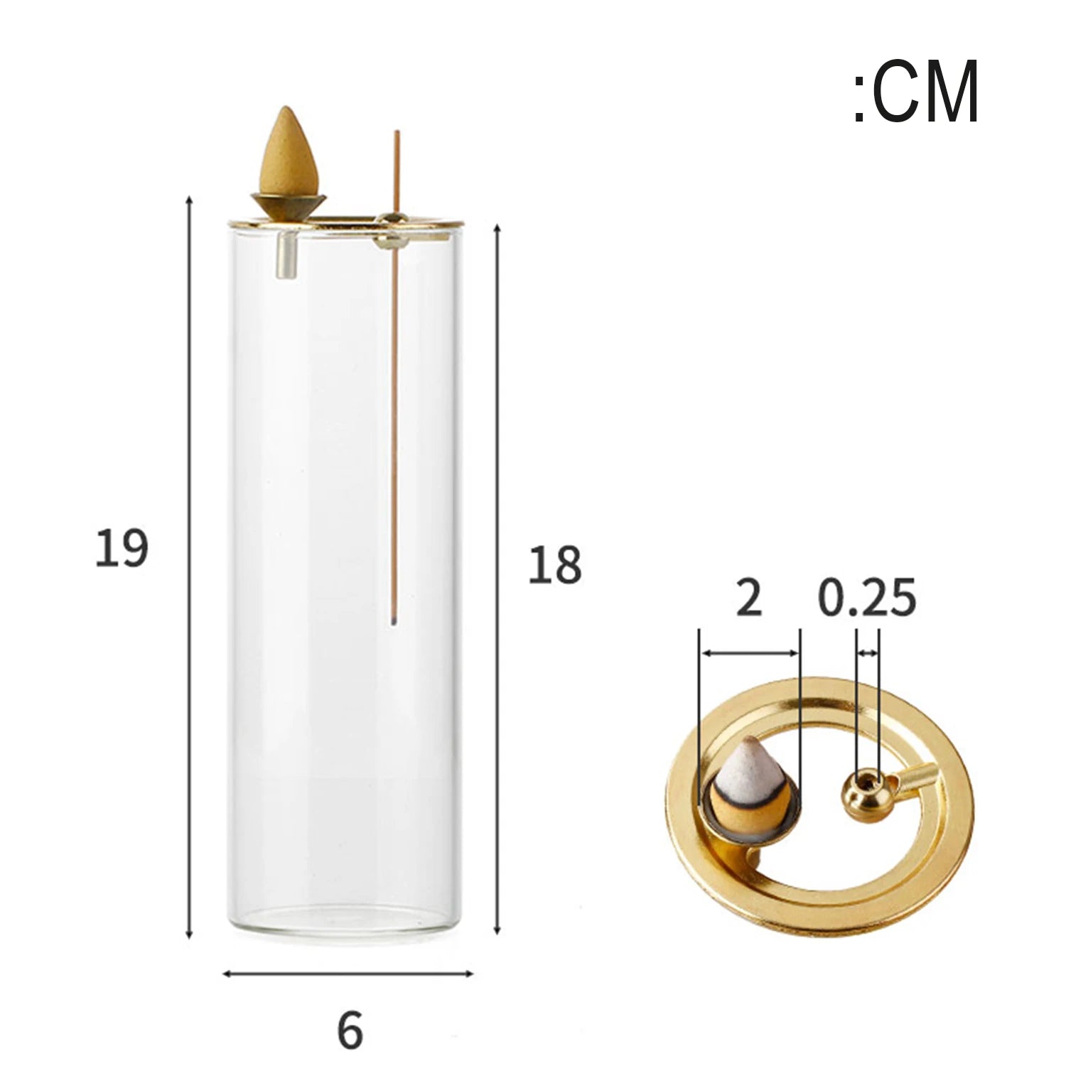 Soporte de incienso de cristal 2 en 1, quemador de incienso de reflujo para cono de incienso, soporte de varitas de incienso anti-ceniza para meditación, yoga, spa
