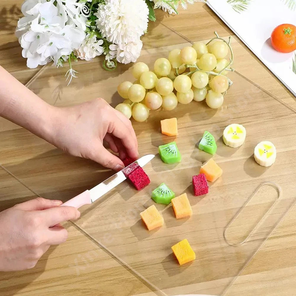 Planche à découper en acrylique Épaisse Transparente pour Fruits et Légumes Planche à découper Ménagère Antidérapante Anti-moisissure Outils de Cuisine