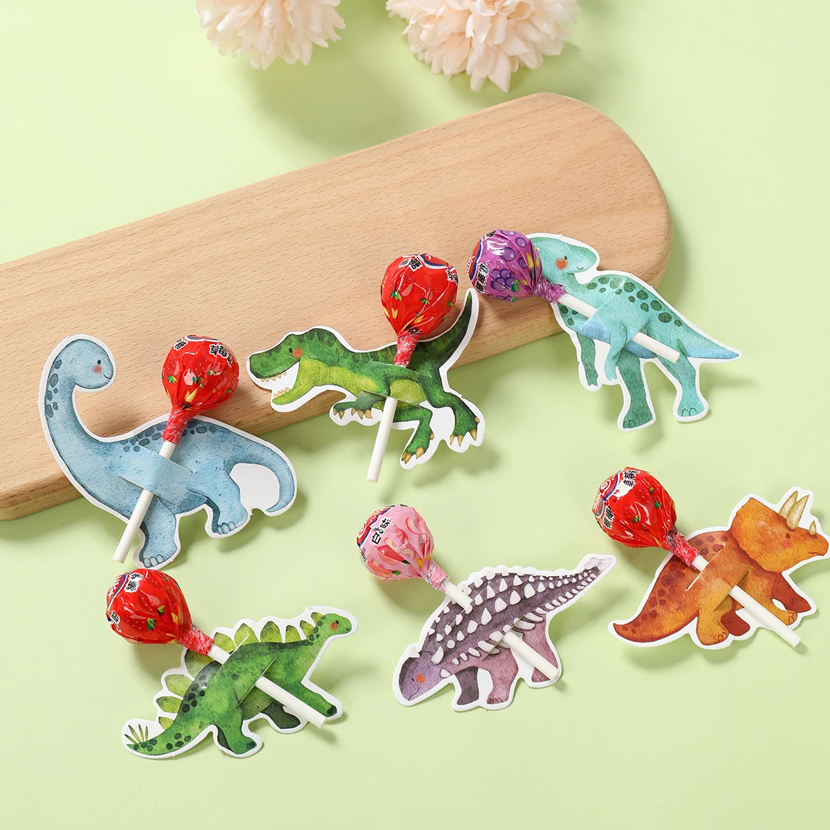 Tarjeta sujetachupetes de dinosaurio, decoración de fiesta de primer cumpleaños de dinosaurio, regalos de fiesta de cumpleaños para niños, fiesta temática de la jungla, tarjeta de caramelos rugido para baby shower