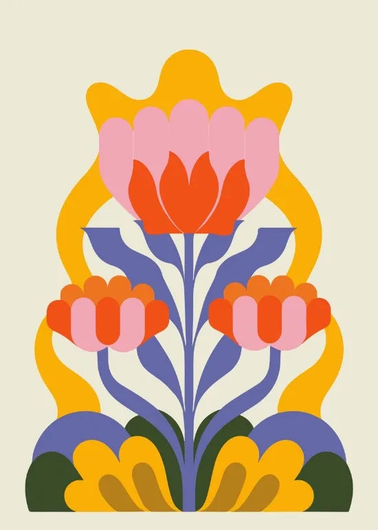 Abstract Floral Art Prints Poster Abstract Botanical Flowers Leaves Poster Canvas Painting Boho Home Room Aesthetic Wall Decor