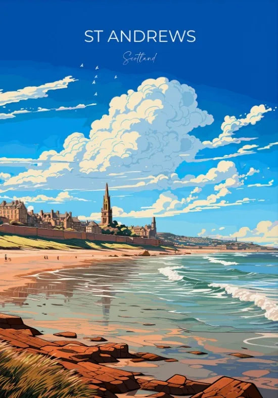 Escocia Tierras Altas St Andrews Edimburgo Glencoe Póster de Viaje Escocia Paisaje Estético Decoración de Pared Impresiones en Lienzo Regalo de Viaje