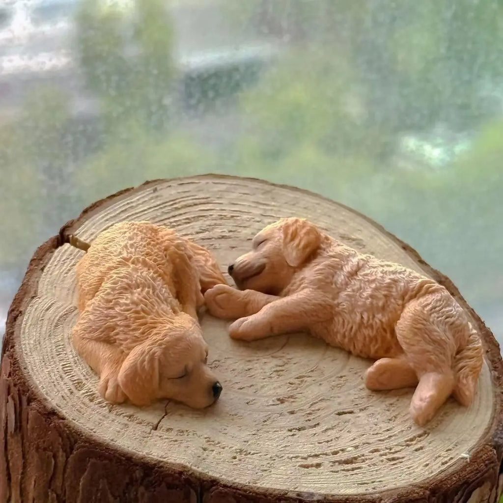Adornos de resina para coche de perro Golden Retriever, figura de juguete de perro cachorro lindo para la decoración del salpicadero del coche o de la mesa