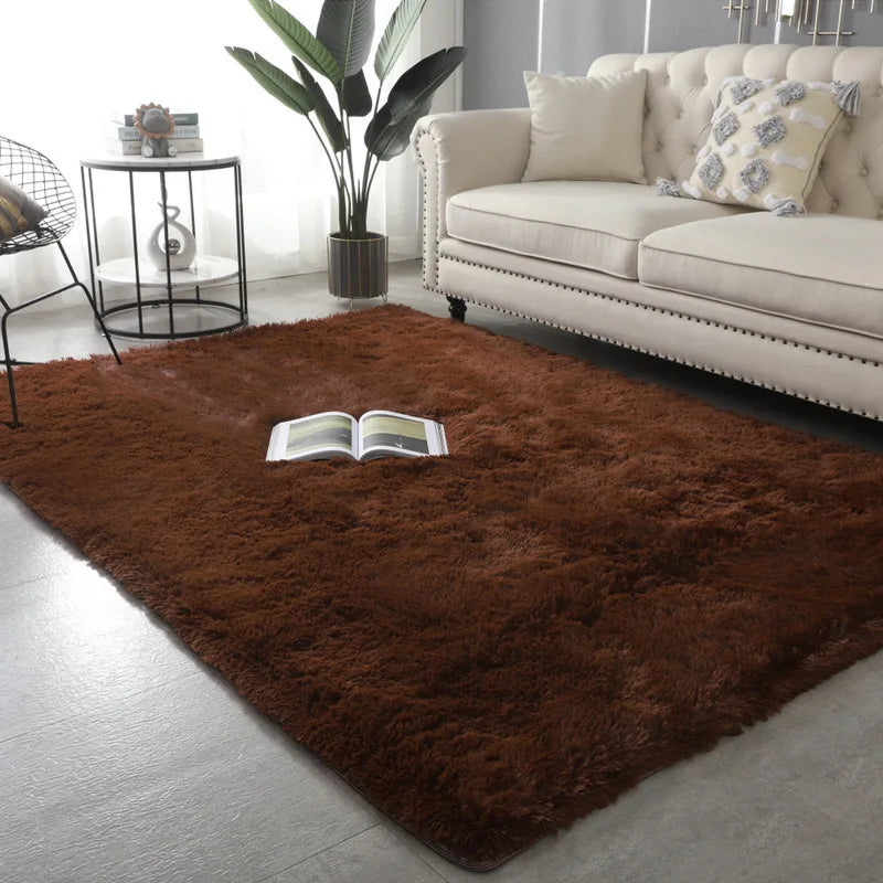 Alfombra de seda y lana VIKAMA para dormitorio, sala de estar, estilo nórdico, tapetes para el hogar, decoración del hogar