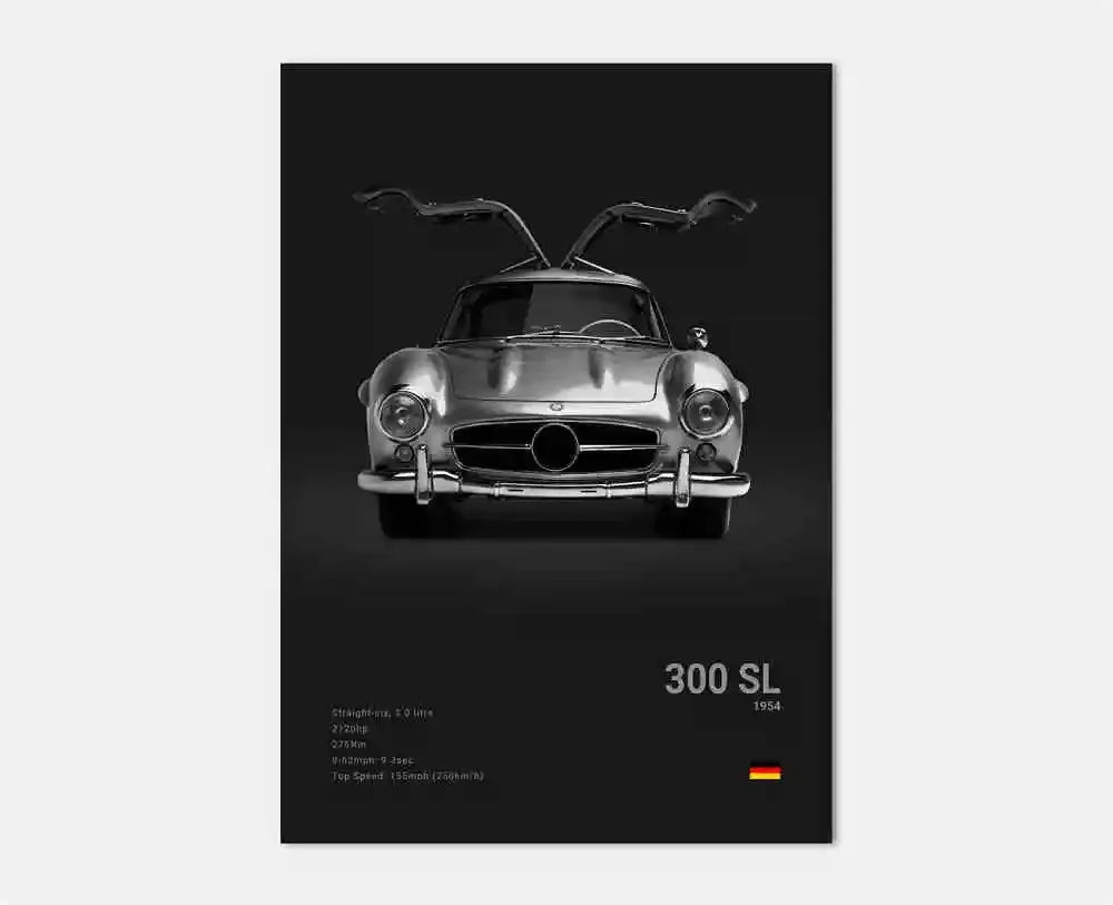 Classic Luxury Black and White Sports Car Wall Art G63 SL Gtr Sedan HD Canvas Painting Poster and Printed Home Living Room Decor