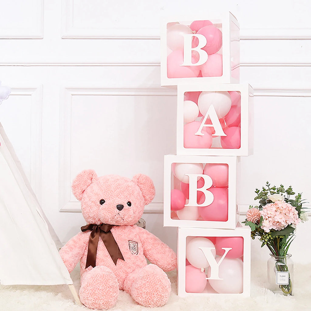 Cajas de globos con letras BABY de 25 cm para Baby Shower de niño o niña, decoración para fiestas de primer cumpleaños de niños, revelación de género