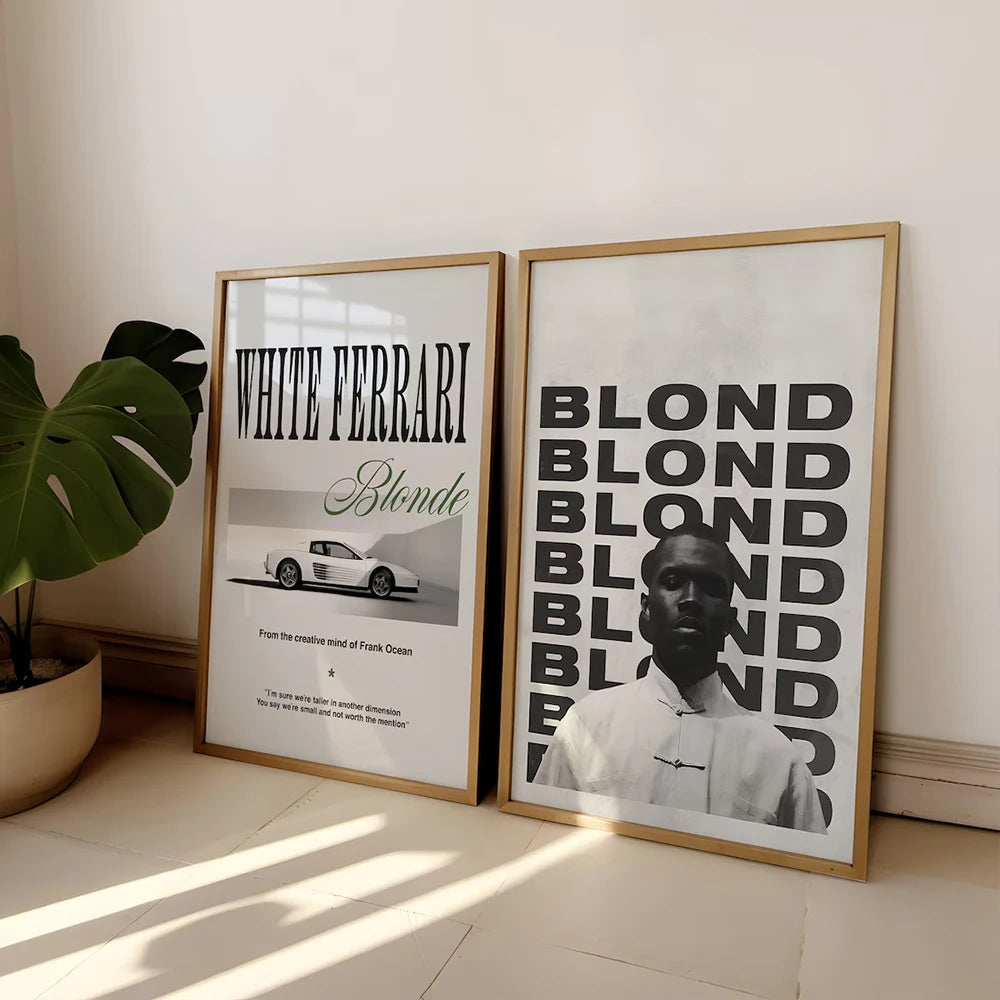 Arte de pared moderno de Frank Ocean Blond White Ferrari Cars Rap Hypebeast, pósteres de pintura en lienzo para sala de estar, decoración del hogar