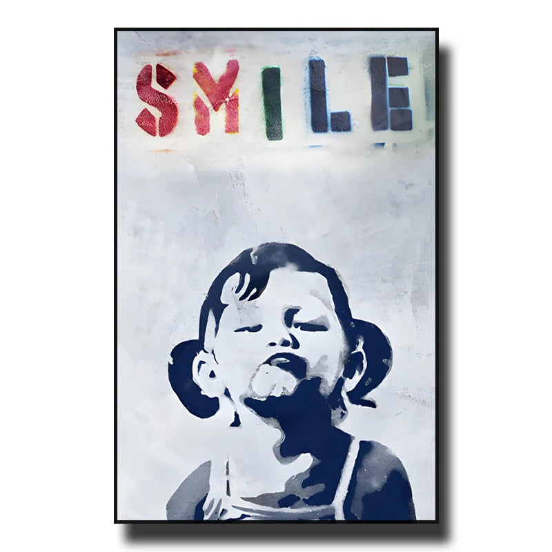Banksy Street Graffiti Decorative Canvas Painting Girl with Balloon Art Poster Abstract Figure Mural Room Wall Decoration Prints
