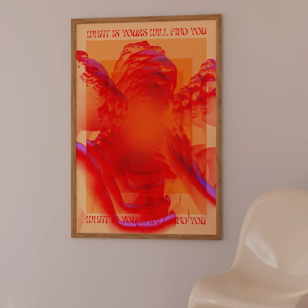 Modern Trendy Abstract Affirmation 70s Vintage Wall Art Prints Canvas Painting Poster Picture For Living Room Home Decor