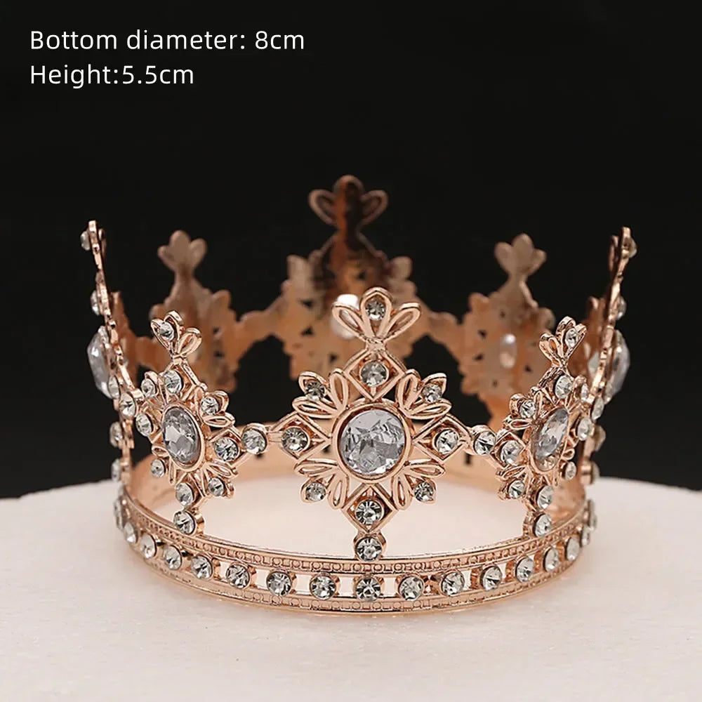 Nouveau Topper de Gâteau en Strass Couronne Chapeau Décoration Accessoires de Cheveux pour Enfants Princesse Fête de Mariage Anniversaire Fournitures