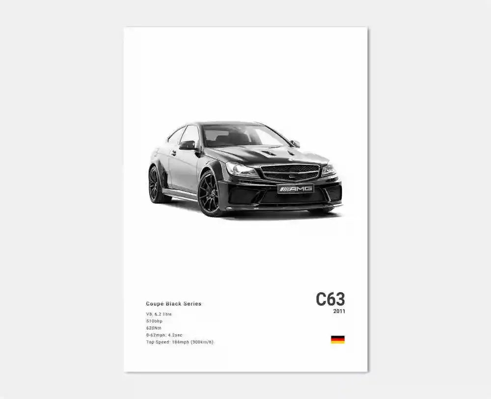 Classic Luxury Black and White Sports Car Wall Art G63 SL Gtr Sedan HD Canvas Painting Poster and Printed Home Living Room Decor