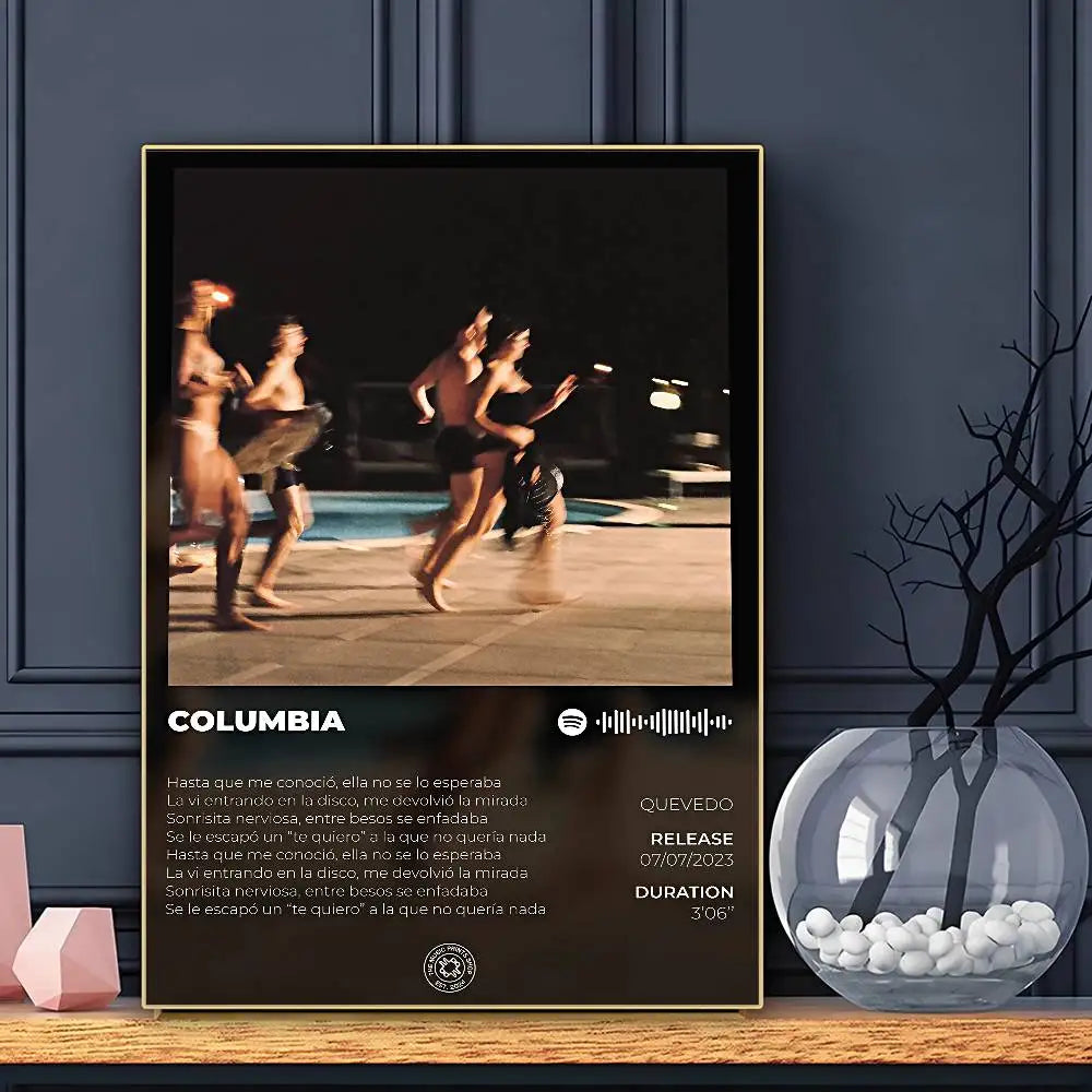Póster de Quevedo HD Arte Adhesivo de Pared Impermeable Decoración para Sala de Estar Bar