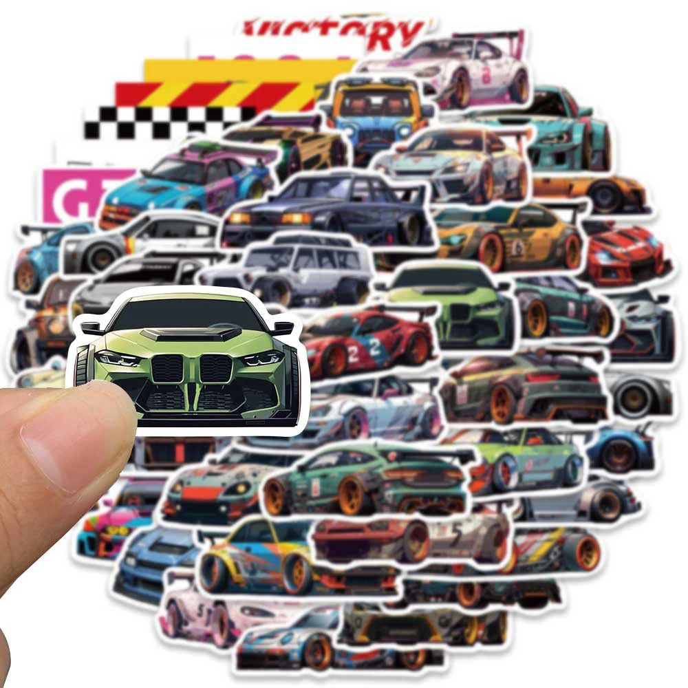 10/30/50pcs Cool Japon JDM Rénovation Voiture de Course Anime Graffiti Autocollants Décalque Skateboard Ordinateur Portable Voiture Moto Autocollant Imperméable