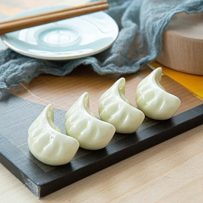 2-3PCS Lindo Soporte de Cerámica con Forma de Bollo para Palillos Estilo Japonés Herramientas de Vajilla de Cocina