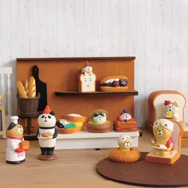 2025 Série de gâteaux de cuisson au pain figurines de chat jouets créatifs de mode figurines de voiture intérieur miniatures de bureau accessoires d'ornement en résine
