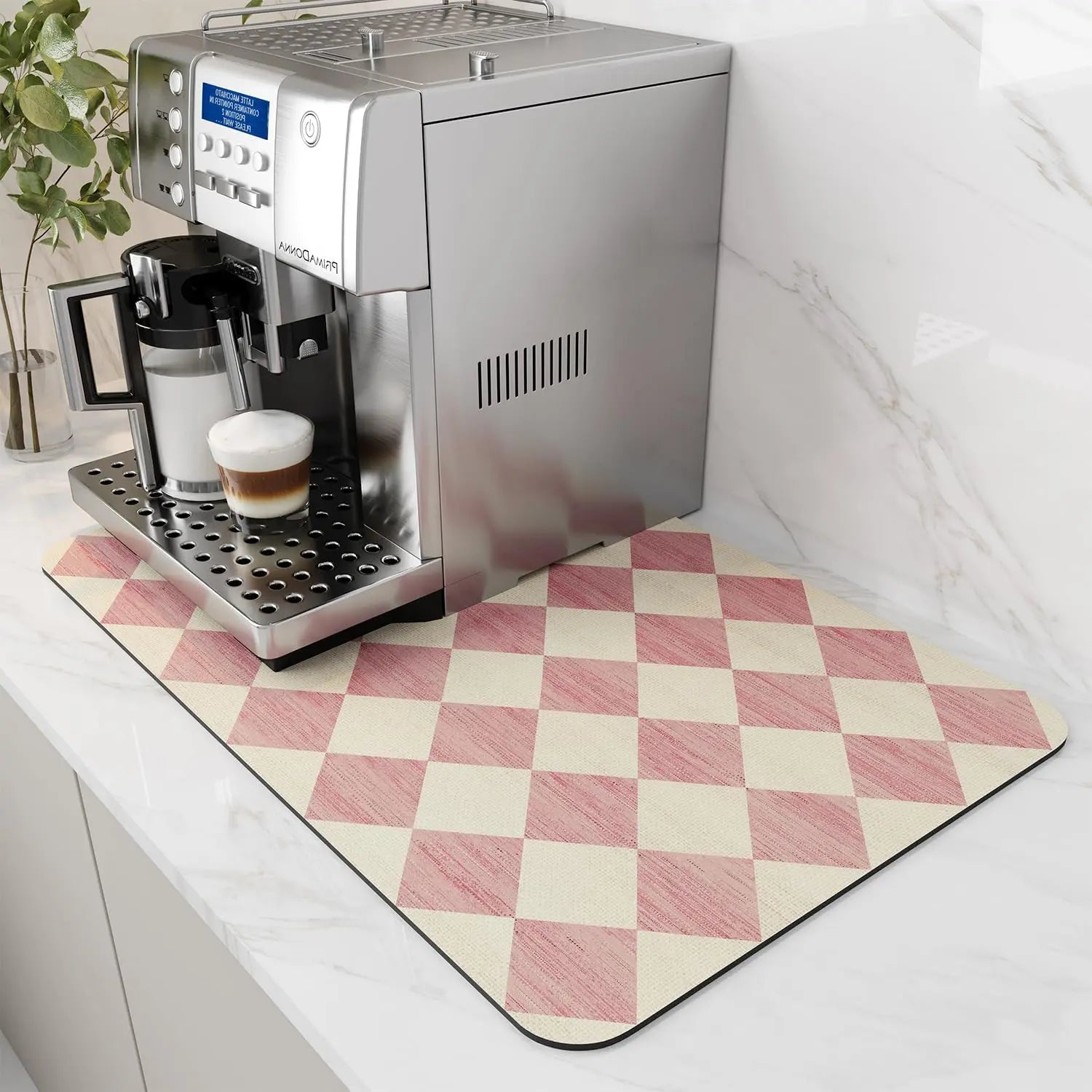 Alfombrilla para máquina de café VIKAMA, con reverso de goma, absorbente de agua, alfombrilla de secado de platos, alfombrilla de drenaje para encimera de cocina, decoración del hogar