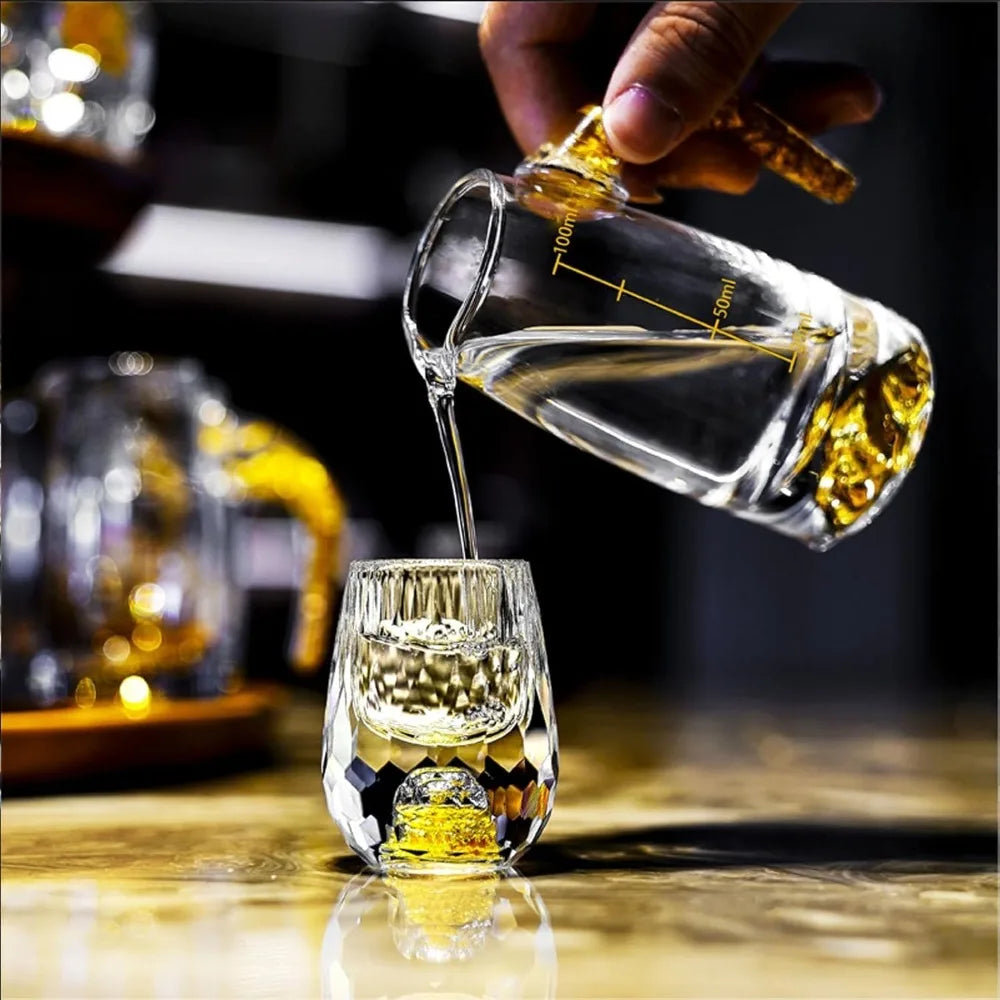 Juego de copas de vino de cristal de 15 ml, lujoso y encantador juego de bebida sin BPA, perfecto para coleccionar, decorar y celebrar