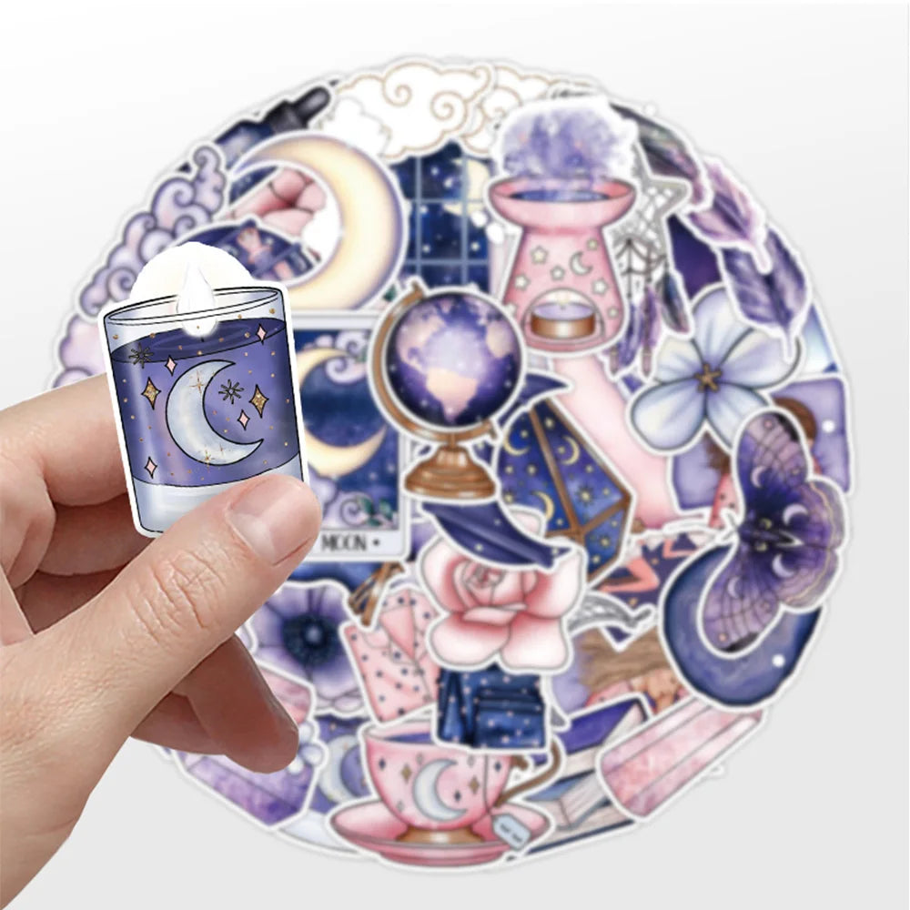 10/30/50 pièces mignonnes sorcières magiques lune gothique esthétique autocollants Art dessins animés décalcomanies ordinateur portable Scrapbook valise Graffiti autocollant jouet