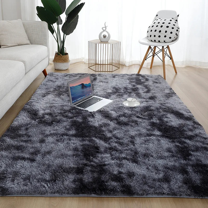 Machine Washable Upgrade Rugs for Bedroom, Grey, Fluffy Shaggy Soft Area Rug, Gray Non-Slip Indoor Floor Carpet for everywhere