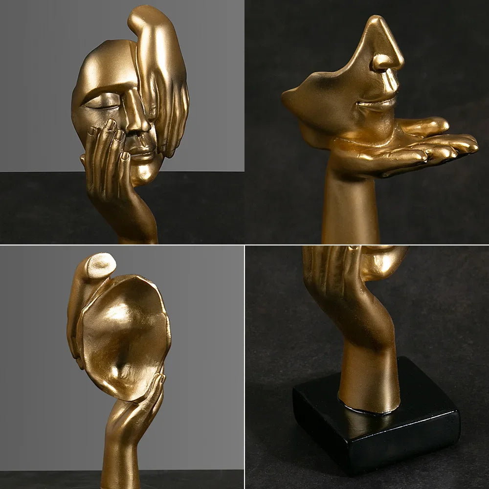 Statues de masques abstraits en résine Figurines miniatures européennes pour l'intérieur, la maison, le bureau, le bureau, la figurine de bureau, l'ornement, le cadeau