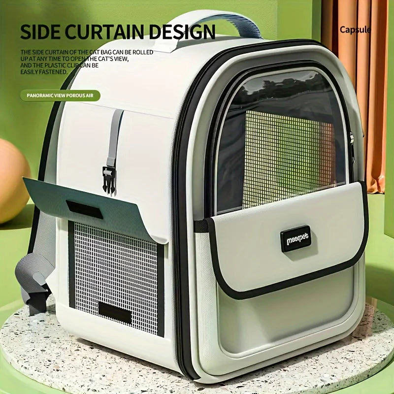 KEMORELA Sac à Dos de Transport pour Chats et Chiens Grande Capsule Transparente Extérieure Respirante Fournitures pour Animaux de Compagnie