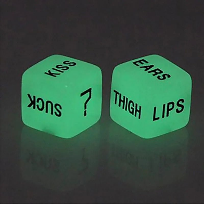 2 dés sexy en acrylique fluorescents, jouets de divertissement, dés de jeu à 6 faces