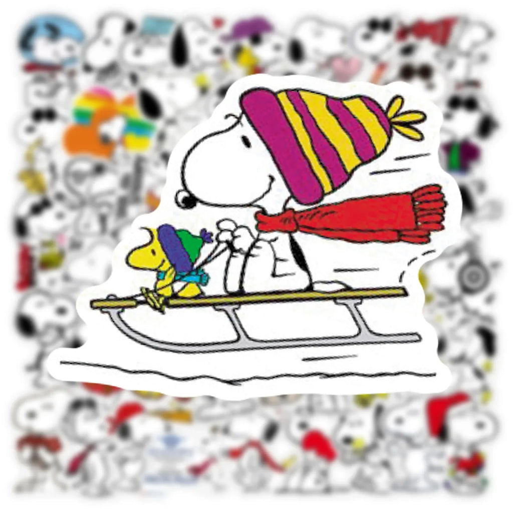 50 pegatinas de dibujos animados de Snoopy para niños, ordenador portátil, monopatín, grafiti, botella de agua, motocicleta, calcomanía de juguete